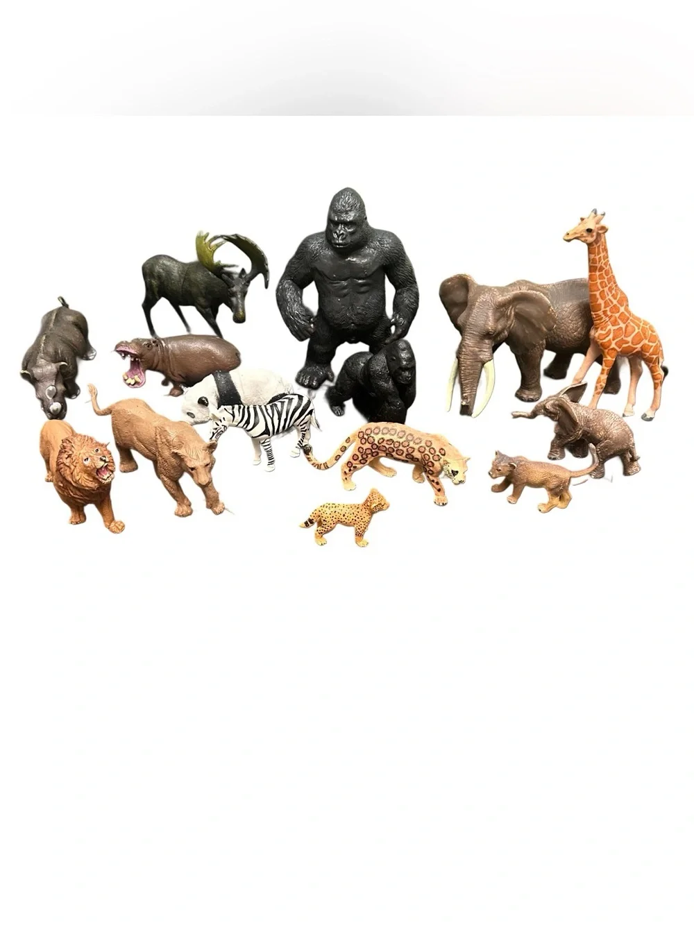 15 Pcs Tiny Jungle Animal Figures Toy, Realistic Mini Jungle Zoo Animal Gorilla